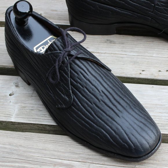 Vtg Dack's Black “Baffin Seal” Leather Derby, Men's 10 D, Made in Canada, EUC - Picture 2 of 12